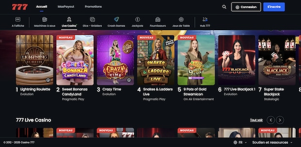 Le code promo Casino777 vous donne accès à une très large gamme de jeux