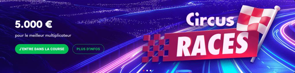 Plein de tournois disponibles avec le code promo Circus