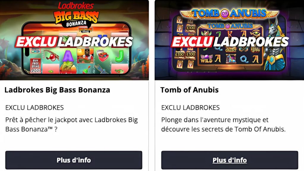 Découvrez des Slots exclusives avec le code Ladbrokes