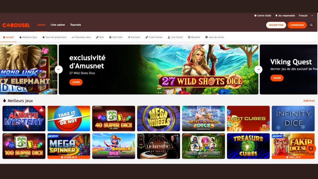 Carousel est un casino qui offre 2 jackpots quotidiens