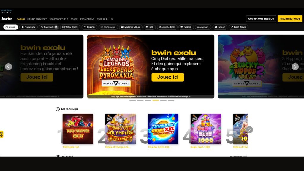 Bwin est une valeur sûre du casino en Belgique