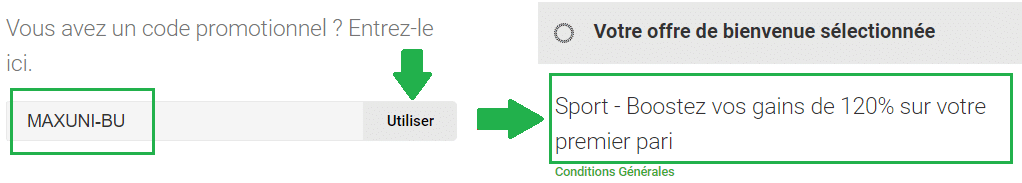 Code promo Unibet