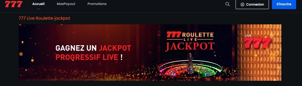 Les jackpots roulette live sur le Casino777