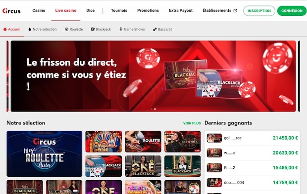 Circus fait partie des casinos en ligne offrant la meilleure expérience de jeu en Belgique